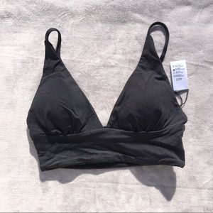 New L*Space Olivia Black Plunge V Swim Top XS